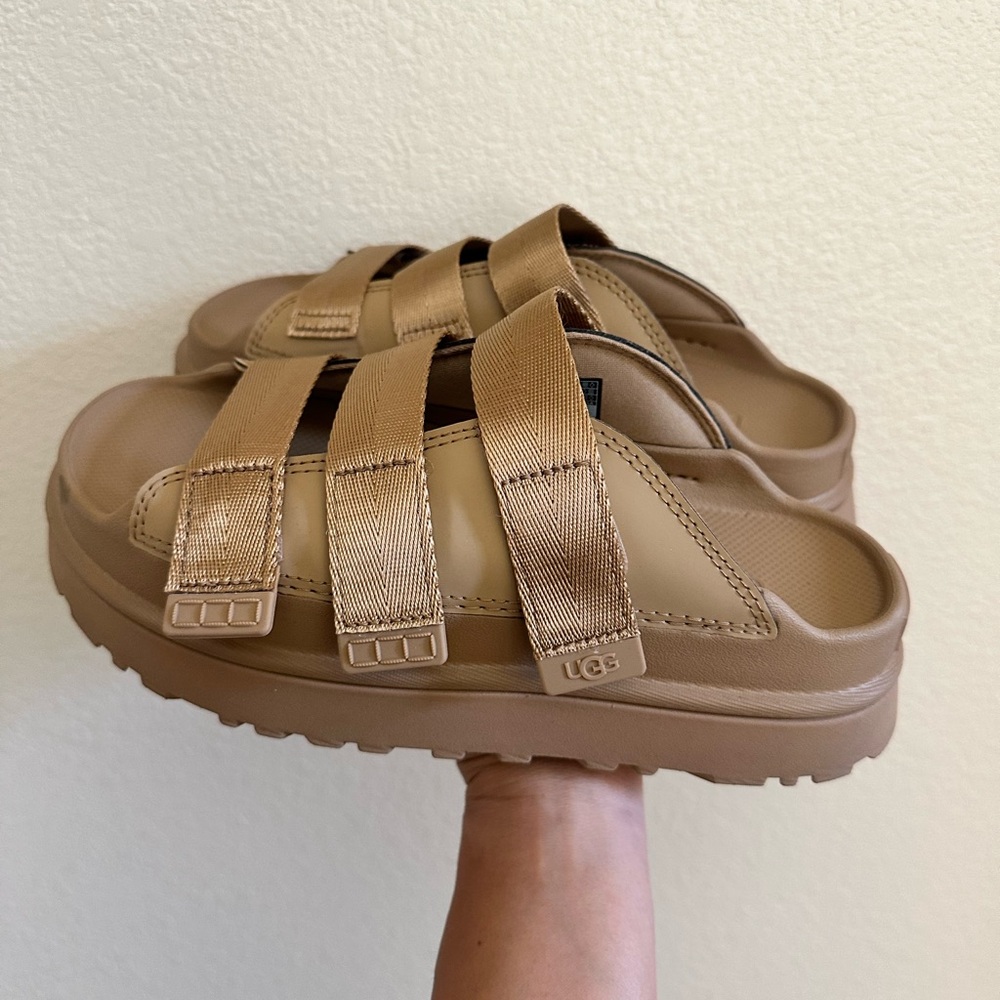 UGG Brown Strappy Slide Sandals